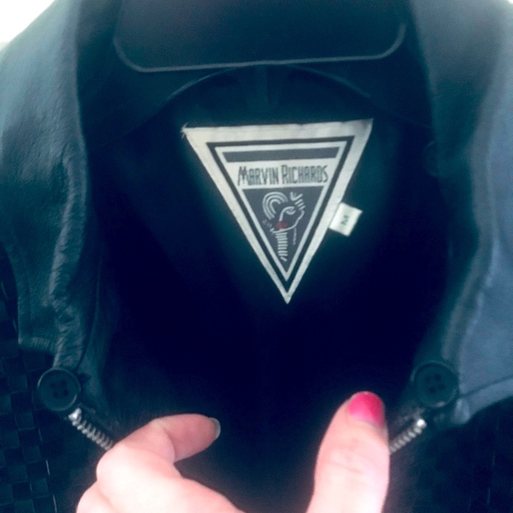Black leather vintage Marvin Richards coat size M fantastic condition